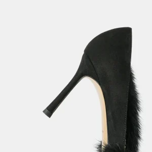 Autumn New French Socialite Mink Fur High Heels Women's Stiletto Heel Design Sense Royal Sister Sexy Professional Single Shoes – Image 5