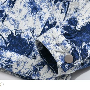 BMOB American high street retro washed tie-dye denim jacket men's loose casual ruffian handsome jacket trendy brand design – Image 5