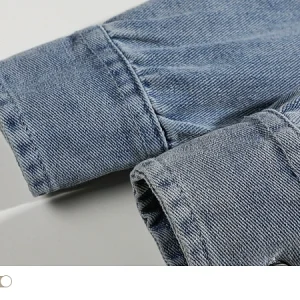 BMOB Japanese retro washed overalls shirts, handsome high street design, niche trendy brand denim, distressed couple trend – Image 5
