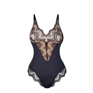 Cross-border European and American corsets Sexy V-neck shapesuit summer lace waist women's breathable suspender lingerie – Image 3