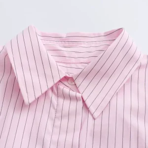 European and American style 2024 summer new women's clothing temperament versatile thin pocket poplin shirt 2837733 – Image 4