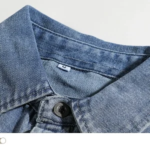 BMOB Japanese retro washed overalls shirts, handsome high street design, niche trendy brand denim, distressed couple trend – Image 4