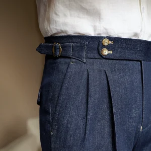 High-waisted straight leg jeans, men's autumn non-iron, Parisian buckle slacks, business gentleman, Naples trousers – Image 4