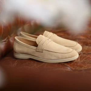 IsirHonour Casual Khaki Men's Slip-On Cowhide Cow Suede Nubuck Shoes Loafers – Image 3