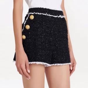 Spring and Autumn new high-end women's tweed, waist cinching, thin women's blazer, top, shorts, suit, Internet celebrity women – Image 6