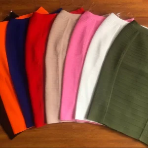 Factory direct supply for the new Herve Leger Herve Leger bandage sexy skirt candy color pencil skirt – Image 8
