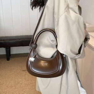 Simple retro armpit bag casual crescent bag bag women's 2024 new trendy fashion commuter high-quality handbag – Image 4