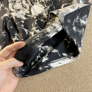 Dark tie-dye casual shorts, men's and women's couples, cotton sweatpants, slacks, trendy summer hipsters, cropped pants – Image 6
