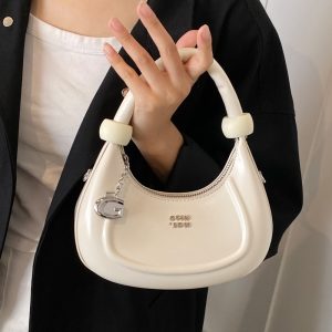 Simple retro armpit bag casual crescent bag bag women's 2024 new trendy fashion commuter high-quality handbag – Image 3