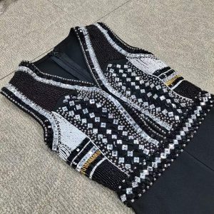Heavy industry dress manufacturers, European and American women's clothing, foreign trade exclusively for hand-nailed beads, slim slim, sleeveless bandage jumpsuit women – Image 6