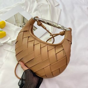 Cross-border weaving bird's nest women's bag 2024 new light luxury fashion versatile hand-held crescent bag one-shoulder cross-body dumpling bag – Image 4