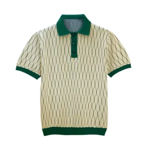 British business casual fashion men's short sleeve t-shirt summer new high-class rimpled lapel top polo shirt men – Image 4