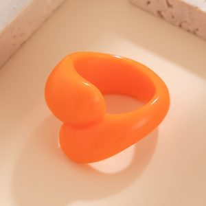 European and American cross-border jewelry Fashion geometric multi-color closed finger ring Irregular double water drop plastic ring – Image 9
