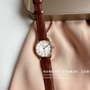 NONOAN Korean version of ins simple watch female student CHIC retro art Rome scale belt quartz female watch – Image 3