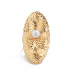 European and American cross-border jewelry irregular hollow winding ring ins style geometric ripple niche alloy ring – Image 5