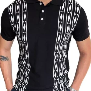 2024 Europe and America Spring Summer New Jacquard Knitwear Lapel Short Sleeve Slim Polo Shirt T-Shirt Men's Men T-shirt – Image 5