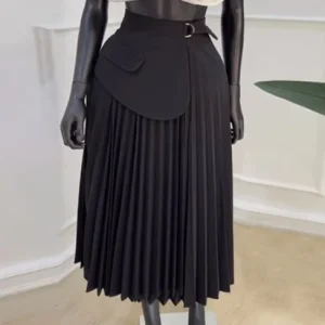 European and American style summer new fashion high waist A-line pleated skirt High WAIST pleated SKIRT – Image 7
