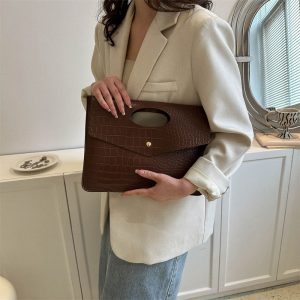 Simple tote bag korean version 2024 summer new casual large capacity trend handbag retro fashion clutch – Image 4