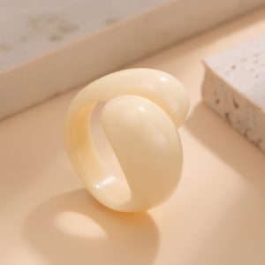 European and American cross-border jewelry Fashion geometric multi-color closed finger ring Irregular double water drop plastic ring – Image 6