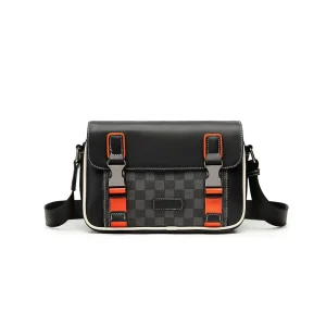 2024 New Men's Small Square Bag Casual Plaid Messenger Bag Retro Small Bag One Shoulder Crossbody Bag Outdoor Backpack Trend – Image 5