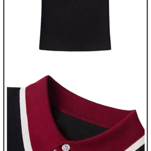 Summer New Yuppie Youth Lapel Knitted T-Shirt Men's Casual Personality Fashion Color-Blocked Men's Polo Shirt Short Sleeve – Image 3