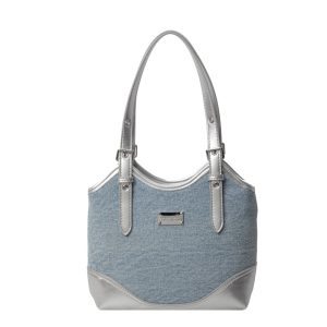 Niche denim stitched armpit bag 2024 new Korean version ins handbag shoulder bag simple color-block crossbody women's bag – Image 5