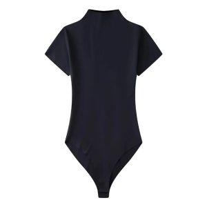 Foreign Trade Cross-border Women's Street Fashion Slim Semi-High Neck Onesies – Image 4