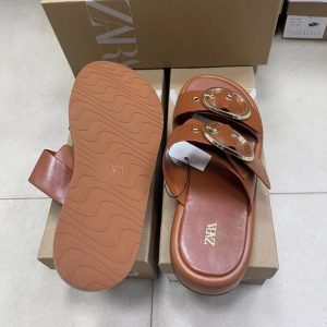 ZA manufacturers 2024 summer foreign trade new thick-soled brown flat shoes fashion temperament women's singles shoes – Image 4