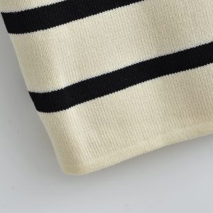 Foreign trade 2024 summer new women's clothing European and American style short ice silk stripe knit short sleeve T-shirt top women – Image 6