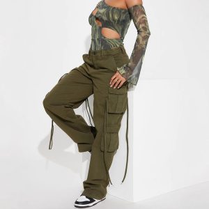 Amazon Autumn 2024 European and American Women's Retro Street Sports Style Multi-Pocket Loose Wide-leg Zipper Casual Pants – Image 4