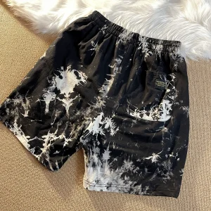 Dark tie-dye casual shorts, men's and women's couples, cotton sweatpants, slacks, trendy summer hipsters, cropped pants – Image 3