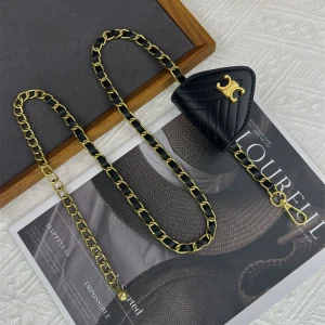triangle waist chain accessories women's mini pouch decoration with skirt sweater suit belt bag fall winter 2024 new – Image 4