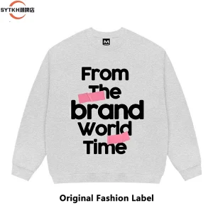 American-style national fashion brand basic alphabet print crewneck sweatshirt unisex versatile loose high street couple jacket – Image 4