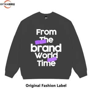 American-style national fashion brand basic alphabet print crewneck sweatshirt unisex versatile loose high street couple jacket – Image 5