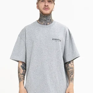 essentials reflective printing short-sleeved t-shirt men's ins tide brand fog couple loose large size white five-point sleeves – Image 3