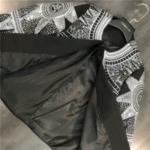 Internet celebrity with the same autumn 2024 new heavy industry dazzling sequins star abstract figure embroidered jacket short coat top – Image 6