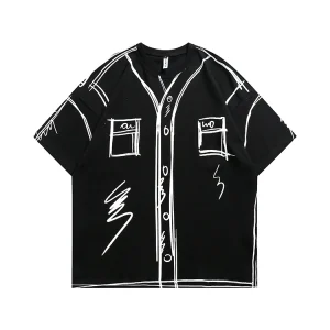 GU LIANG "Designer Brand" Unisex Niche Creative Fun Graffiti Versatile Couple Short Sleeves – Image 3