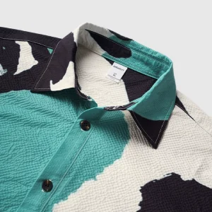 GU LIANG "Designer Brand" good things are selected from American contrasting stitching, graffiti, seersucker shirts, and fashion – Image 5