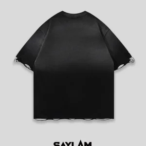 The smoke is gone, and the SAYLAM designer brand American high street simple gradient loose and versatile men's and women's T-shirts – Image 3