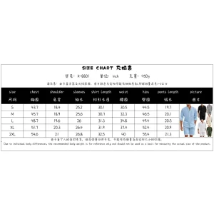 Cotton Linen Long Sleeve Shirt + Shorts Summer Men Two-Piece – Image 8