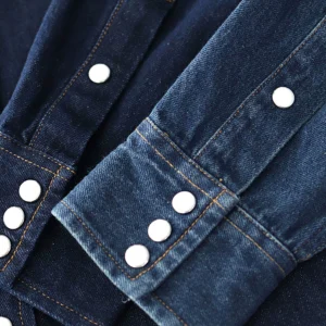 Foreign trade tail goods special denim shirt men's spring and autumn american retro casual top dark wash denim jacket men – Image 3