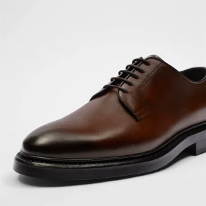New Spring Leather Men's Shoes Brown Top Layer Cowhide Business Dress Shoes Derby Shoes 2412920 105 – Image 5