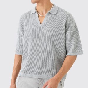 2025 Europe and the United States cross-border spring and summer new men's short sleeve top casual lapel small V-neck fashion foreign trade shirt men – Image 3