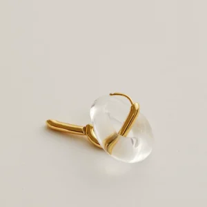 High-end, ultra-shiny, strong gloss, exclusive design, exaggerated transparent glass earrings, niche personality, glass stud earrings – Image 3