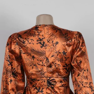 Sexy European print ruffled hip wrap dress – Image 4