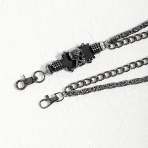 ins high street jeans chain dark and versatile metal retro accessories waist chain cross tide men and women hip hop trouser chain – Image 3