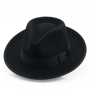 European and American style pure wool vintage top hat autumn and winter male British jazz hat Korean version fashion versatile gentleman's felt hat – Image 4
