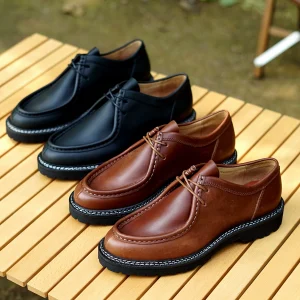 Fully handmade Goodyear Wallabeesboots vintage kangaroo shoes trendy versatile casual low-top loafers new style – Image 3