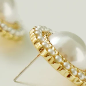 French vintage personality Japanese and Korean fashion versatile stud earrings S925 silver needle exquisite elegant niche pearl earrings women – Image 3