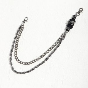 ins high street jeans chain dark and versatile metal retro accessories waist chain cross tide men and women hip hop trouser chain – Image 4